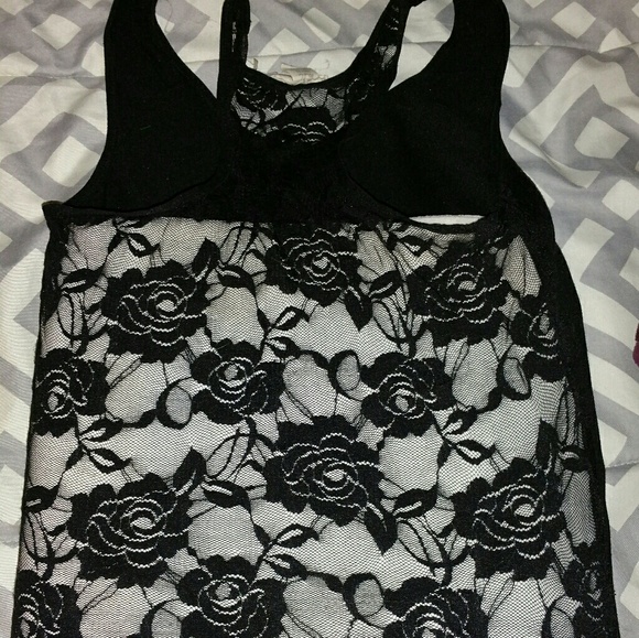 Black Lace Tank Top - Picture 2 of 2